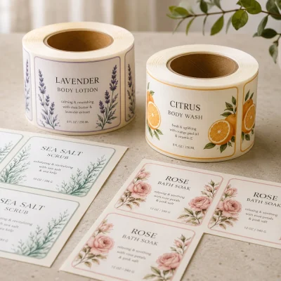 custom bath body labels roll