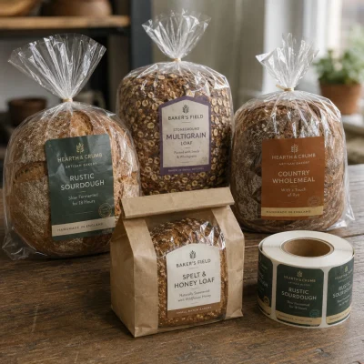 custom bread roll labels