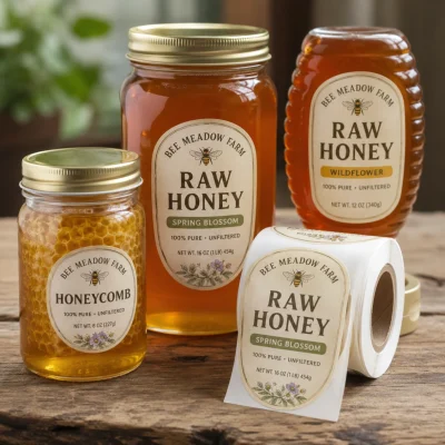 custom honey roll labels