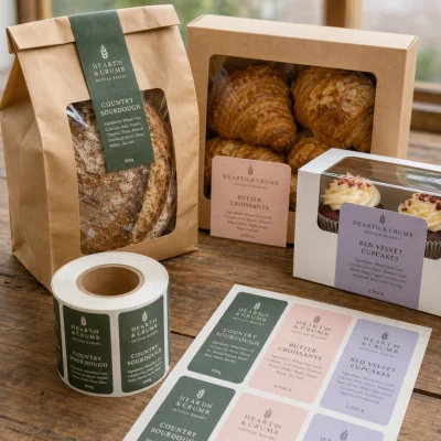 custom roll sheet bread cake labels