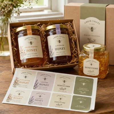 custom sheet honey labels