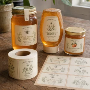 custom sheet roll honey labels