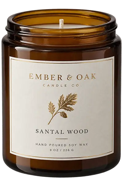 front jar label for candles