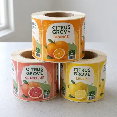 custom fruit juice labels roll