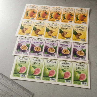 custom fruit juice sheet labels