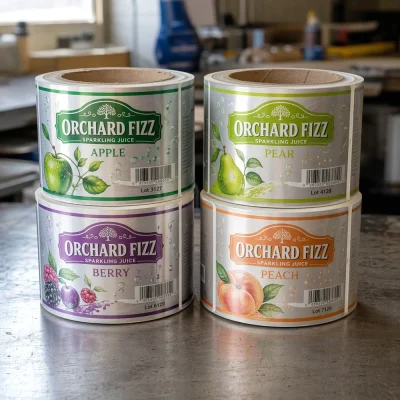 custom fruit juice roll labels