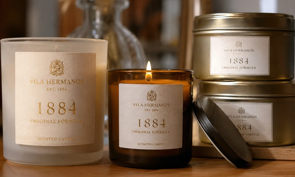 gold foil candle labels