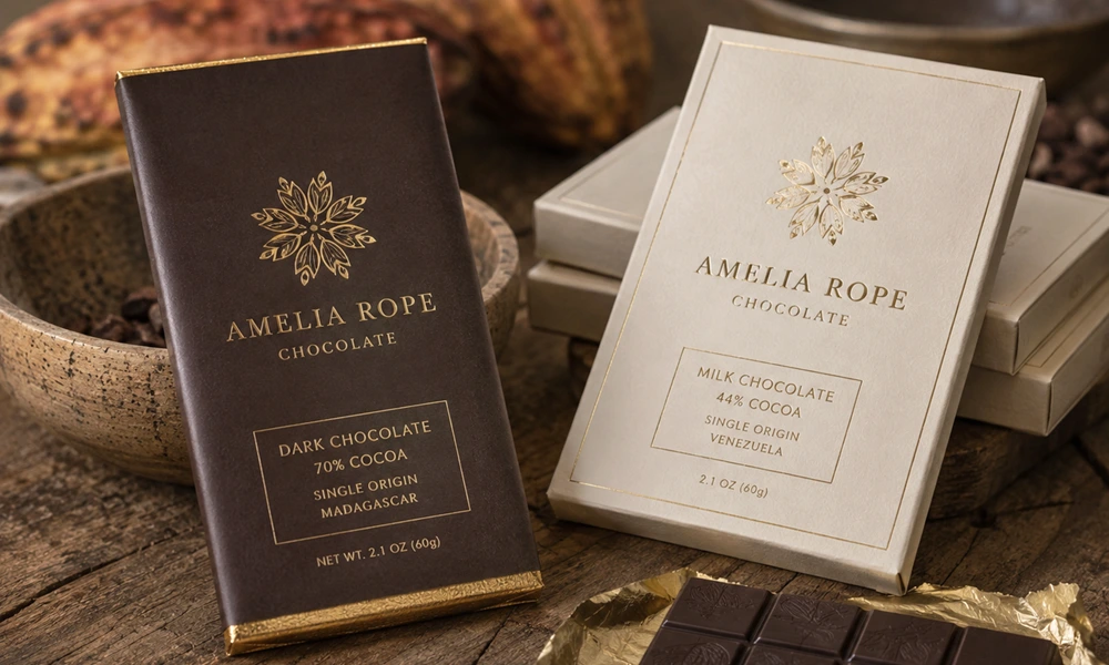 gold foil chocolate labels
