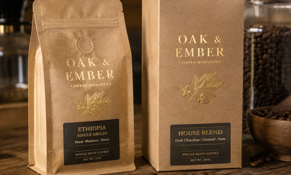 gold foil coffee packaging