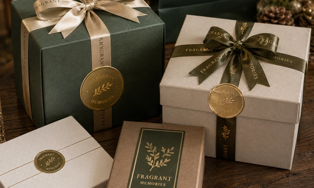 gold foil gift box labels