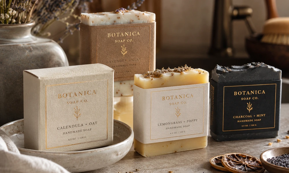 gold foil handmade soap labels