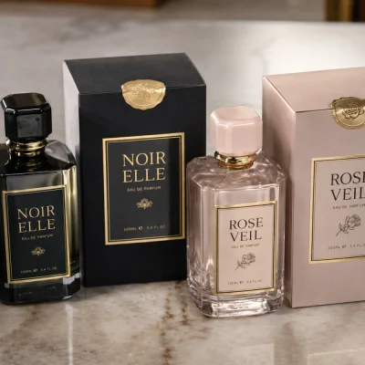 gold foil labels for high end perfume
