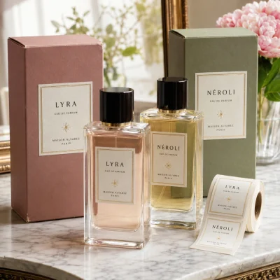 gold foil labels for perfume
