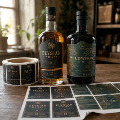 gold foil spirit labels