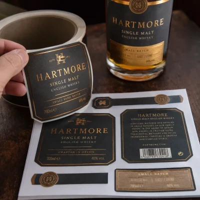 gold foil spirit sheet labels