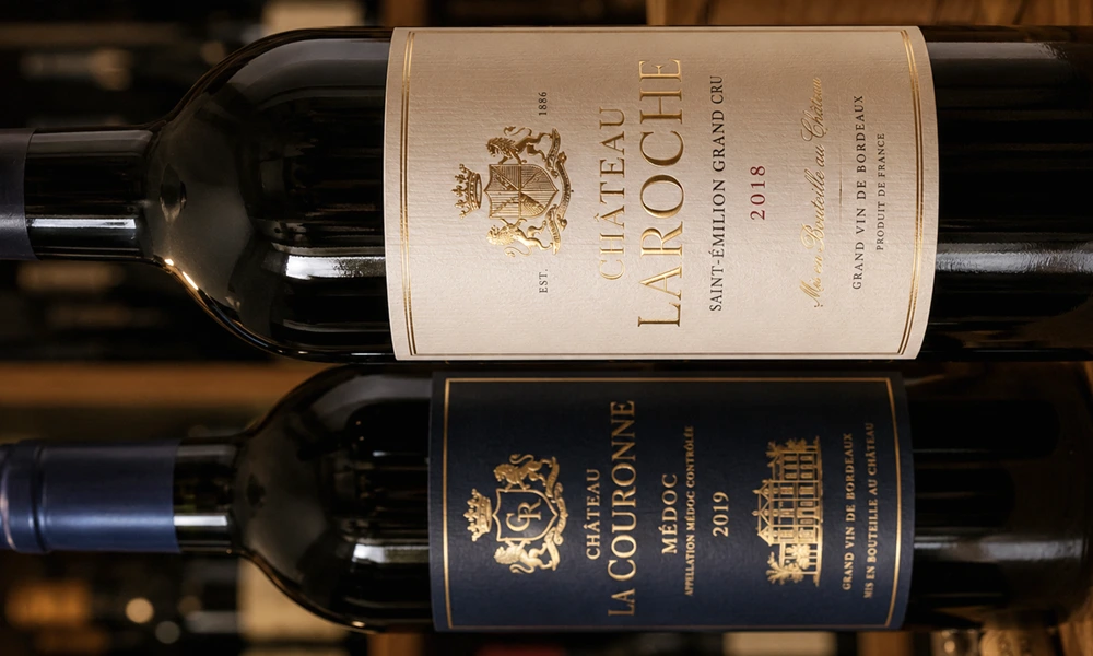 gold foil wine labels