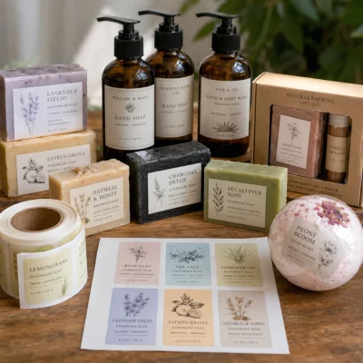 handmade soap series labels roll