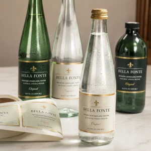 high grade gold foil glass bottle labels