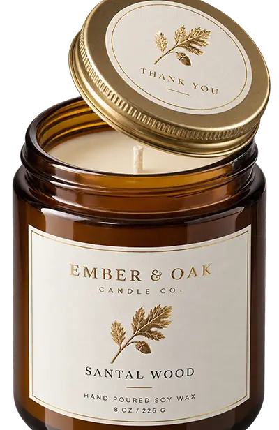 lid sticker for candle jar