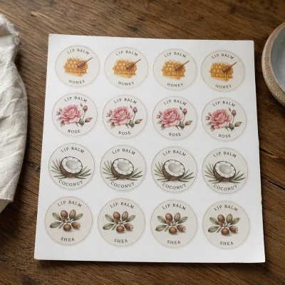 custom sheet lip balm labels