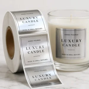 custom metalized bopp labels for candles