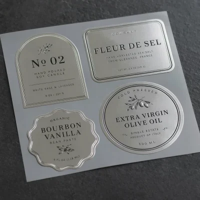 custom metalized bopp stickers