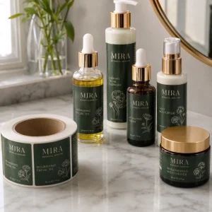 oil resistant labels for beauty cosmetic