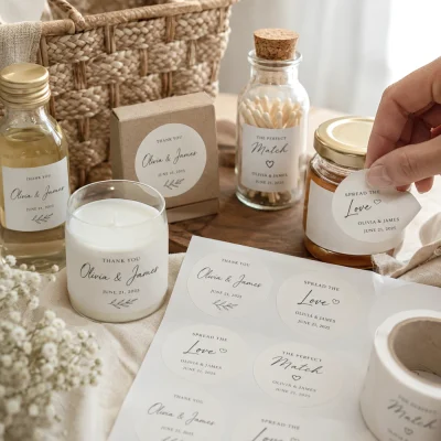removable white bopp labels
