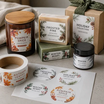 removable white bopp labels for candles