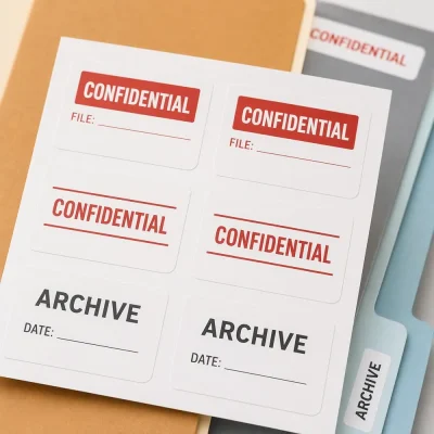 removable white paper labels sheet