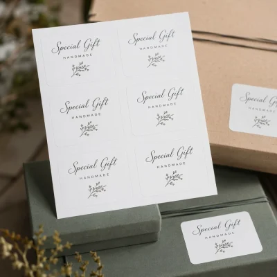 custom removable white paper sheet labels