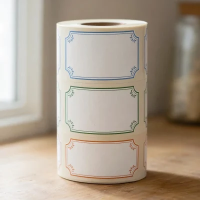 custom removable white paper roll labels