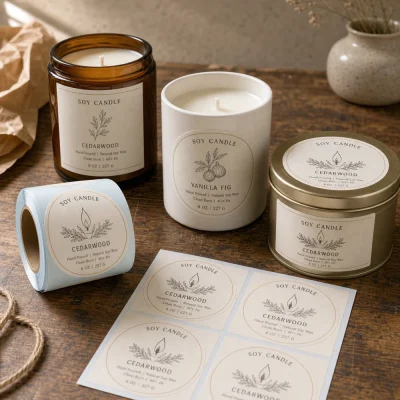 removable white paper labels for soap