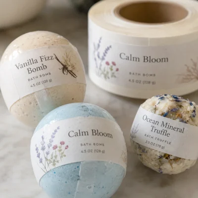 roll bath bomb labels