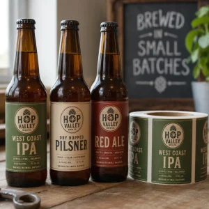 roll glass bottle beer labels