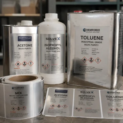 silver pet labels for chemical