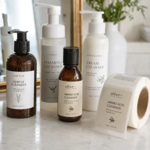 skincare labels for plastic bottles