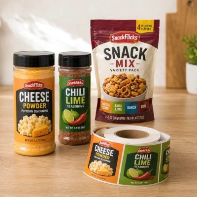 custom snack roll labels