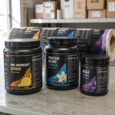 custom supplement label roll