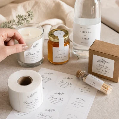 white bopp removable labels