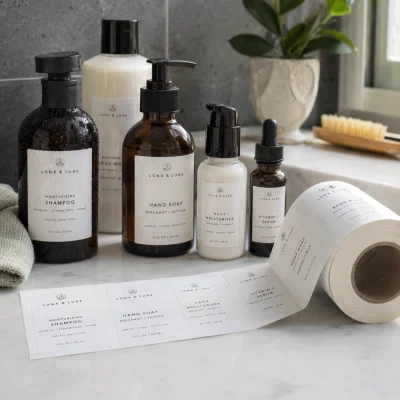 white bopp waterproof labels for bath