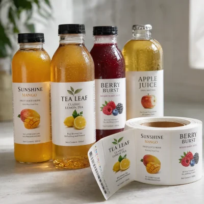 white pet labels for beverage