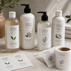 white pet labels for body wash