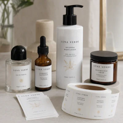 white pet labels for skincare