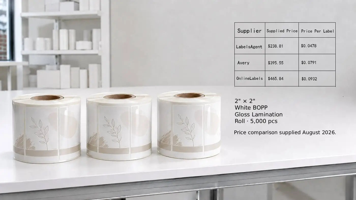 Price comparison for 5,000 custom candle labels with the same specifications