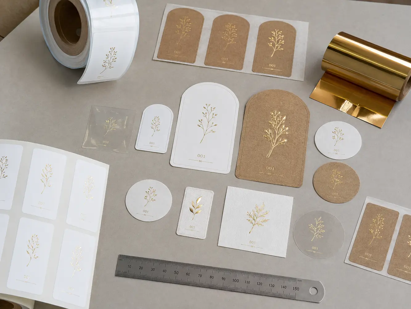 Size, material, foil coverage, finishing and format factors that affect foil label cost