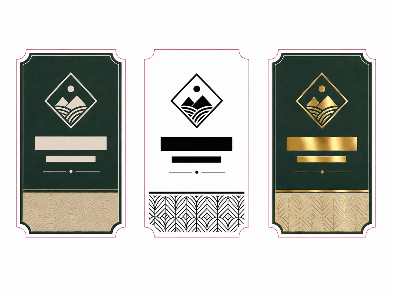 Foil label artwork showing separate print layer foil mask and final label preview