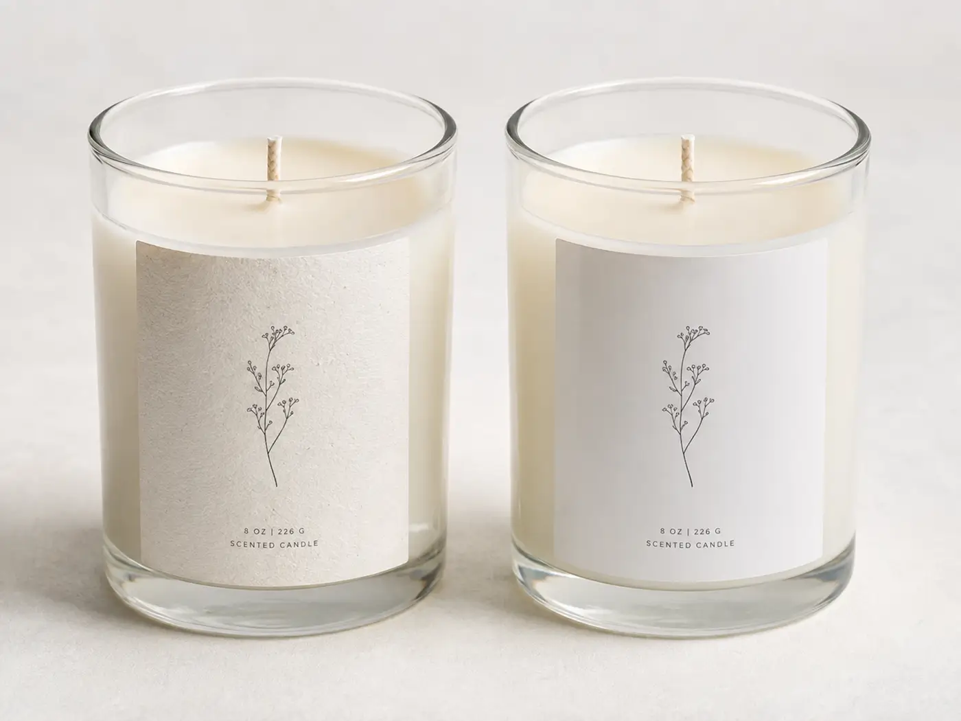 Paper vs white BOPP labels on glass candle jars